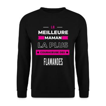 La meilleure maman plus courageuse des Flamandes - Sweat-shirt Unisexe - noir - Devant - Alina (178cm) & Michal (187cm)