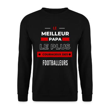 Le meilleur papa plus courageux des Footballeurs - Sweat-shirt Unisexe - noir - Devant - Alina (178cm) & Michal (187cm)