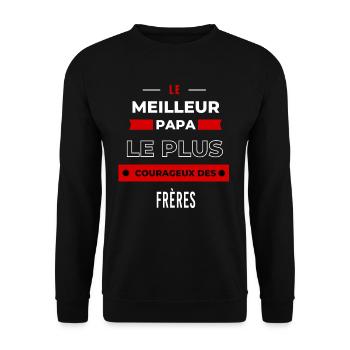 Le meilleur papa, le plus courageux des Frères - Sweat-shirt Unisexe - noir - Devant - Alina (178cm) & Michal (187cm)