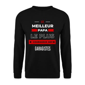 Le meilleur papa, le plus courageux des Garagistes - Sweat-shirt Unisexe - noir - Devant - Alina (178cm) & Michal (187cm)