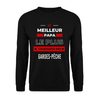 Le meilleur papa plus courageux des Gardes-pêche - Sweat-shirt Unisexe - noir - Devant - Alina (178cm) & Michal (187cm)