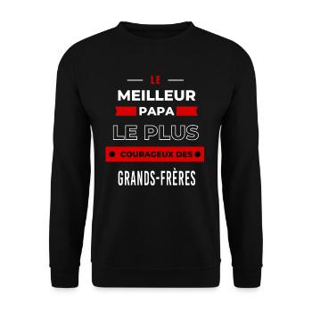 Le meilleur papa plus courageux des Grands-frères - Sweat-shirt Unisexe - noir - Devant - Alina (178cm) & Michal (187cm)