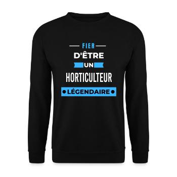 Fier d'être un légendaire HORTICULTEUR HUMOUR - Sweat-shirt Unisexe - noir - Devant - Alina (178cm) & Michal (187cm)