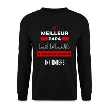 Le meilleur papa, le plus courageux des Infirmiers - Sweat-shirt Unisexe - noir - Devant - Alina (178cm) & Michal (187cm)