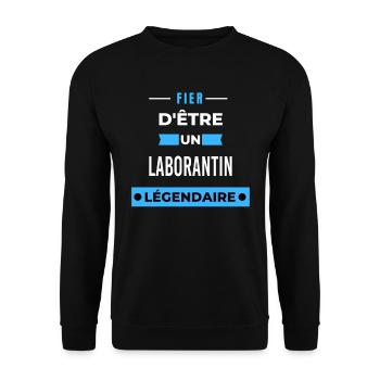 Fier d'être un légendaire LABORANTIN HUMOUR - Sweat-shirt Unisexe - noir - Devant - Alina (178cm) & Michal (187cm)