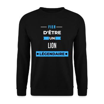 Fier d'être un légendaire LION HUMOUR - Sweat-shirt Unisexe - noir - Devant - Alina (178cm) & Michal (187cm)