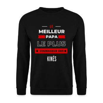 Le meilleur papa, le plus courageux des Kinés - Sweat-shirt Unisexe - noir - Devant - Alina (178cm) & Michal (187cm)