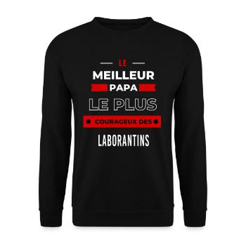 Le meilleur papa,le plus courageux des Laborantins - Sweat-shirt Unisexe - noir - Devant - Alina (178cm) & Michal (187cm)