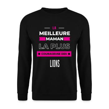La meilleure maman plus courageuse des lions - Sweat-shirt Unisexe - noir - Devant - Alina (178cm) & Michal (187cm)