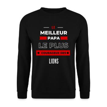 Le meilleur papa, le plus courageux des Lions - Sweat-shirt Unisexe - noir - Devant - Alina (178cm) & Michal (187cm)