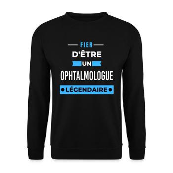 Fier d'être un légendaire OPHTALMOLOGUE HUMOUR - Sweat-shirt Unisexe - noir - Devant - Alina (178cm) & Michal (187cm)