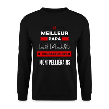 meilleur papa plus courageux des Montpelliérains - Sweat-shirt Unisexe - noir - Devant - Alina (178cm) & Michal (187cm)