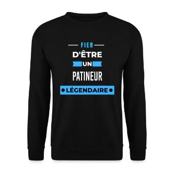 Fier d'être un légendaire PATINEUR HUMOUR - Sweat-shirt Unisexe - noir - Devant - Alina (178cm) & Michal (187cm)