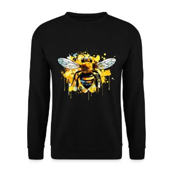 Bee Paint Splash Drop Beekeeper Paint Blobs - Unisex Sweatshirt - black - Front - Alina (178cm) & Michal (187cm)