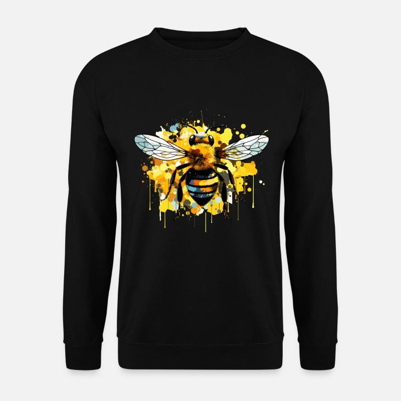 Biene Farbspritzer Tropfen Imker Farbklecks - Unisex Pullover - Schwarz