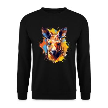 Kangaroo Paint Splash Drop Australia Paint Splash - Unisex Sweatshirt - black - Front - Alina (178cm) & Michal (187cm)