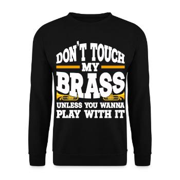 Mellophon Musikinstrument | Blaskapelle Geschenke - Unisex Pullover - Schwarz - Vorne - Alina (178cm) & Michal (187cm)