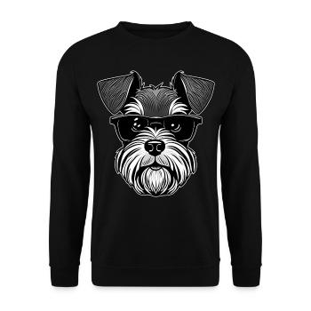 Cool schnauzer dog with sunglasses - Unisex Sweatshirt - black - Front - Alina (178cm) & Michal (187cm)