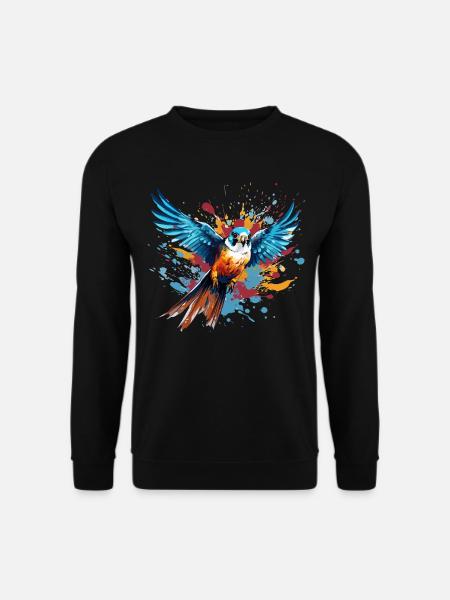 Buntfalke Farbkleckse Farbspritzer - Unisex Pullover - Schwarz