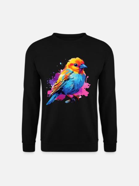 Bunter Finken Farbkleckse Farbspritzer - Unisex Pullover - Schwarz