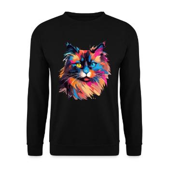 Éclaboussures colorées de peinture de chat birman - Sweat-shirt Unisexe - noir - Devant - Alina (178cm) & Michal (187cm)