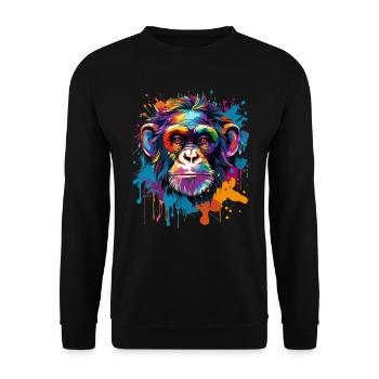 Colorful chimpanzee, splashes of paint, splashes of paint - Unisex Sweatshirt - black - Front - Alina (178cm) & Michal (187cm)
