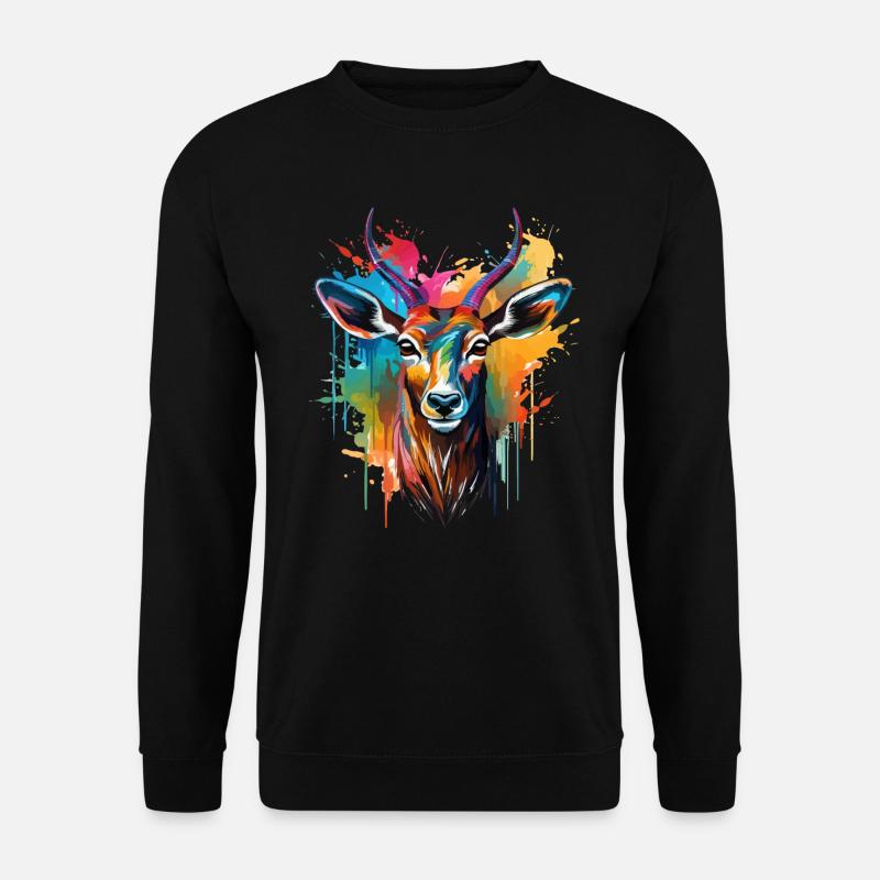 Buntes Impala Farbkleckse Farbspritzer - Unisex Pullover - Schwarz