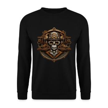 MechanicMortis 1/3 - Unisex Sweatshirt - black - Front - Alina (178cm) & Michal (187cm)