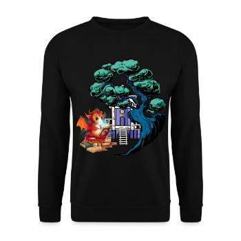 magic, dragon, dragon, mythical creature, fable, magic, child - Unisex Sweatshirt - black - Front - Alina (178cm) & Michal (187cm)