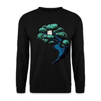 Cat, Tree, Cats, Child, Fantasy - Unisex Sweatshirt - black - Front - Alina (178cm) & Michal (187cm)