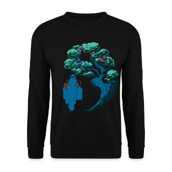 Gespenst Geist Geister Natur Wald Flora Botanik - Unisex Pullover - Schwarz - Vorne - Alina (178cm) & Michal (187cm)