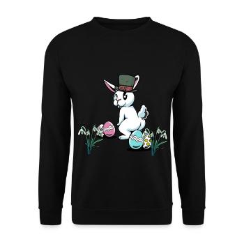 Easter Bunny Easter Easter Festival Easter Eggs Nest Child - Unisex Sweatshirt - black - Front - Alina (178cm) & Michal (187cm)