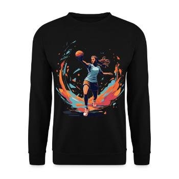Handball player streetwear Iconic style - Unisex Sweatshirt - black - Front - Alina (178cm) & Michal (187cm)