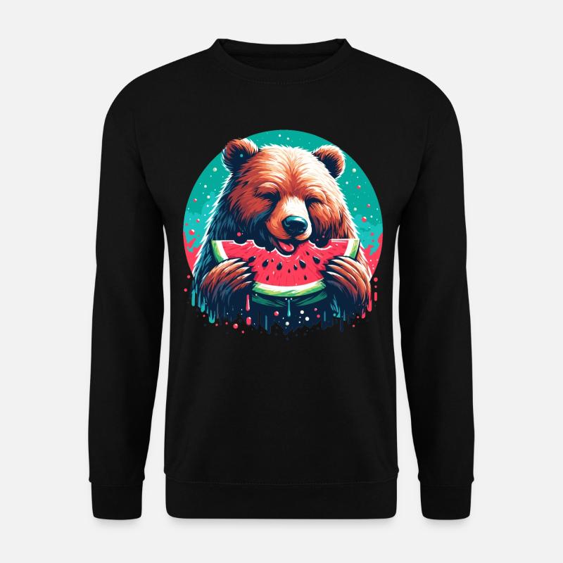 Watermelon Bear Yummy Gift - Unisex Sweatshirt - black