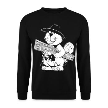 Caricature de charpentier - Sweat-shirt Unisexe - noir - Devant - Alina (178cm) & Michal (187cm)