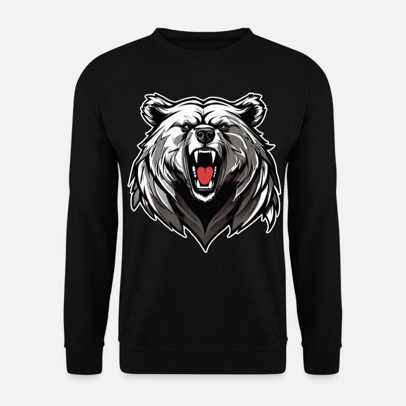 Proud Roaring Bear - Unisex Sweatshirt - black