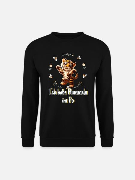 Hummeln im Po Tiger - Unisex Pullover - Schwarz
