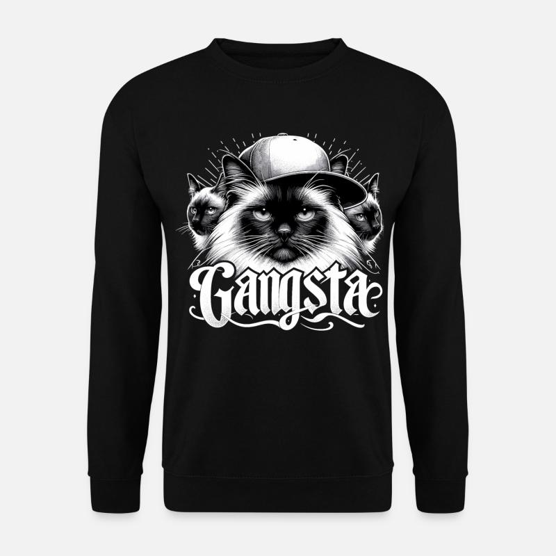 Heilige Birma Katze Birmakatze Trio Gangsta Gesche - Unisex Pullover - Schwarz