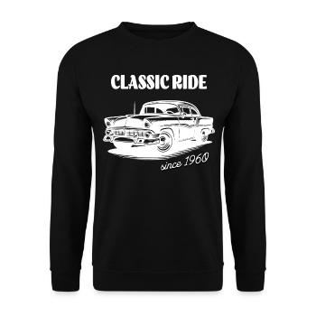 Classic Ride - Vintage car since 1960 - Unisex Sweatshirt - black - Front - Alina (178cm) & Michal (187cm)