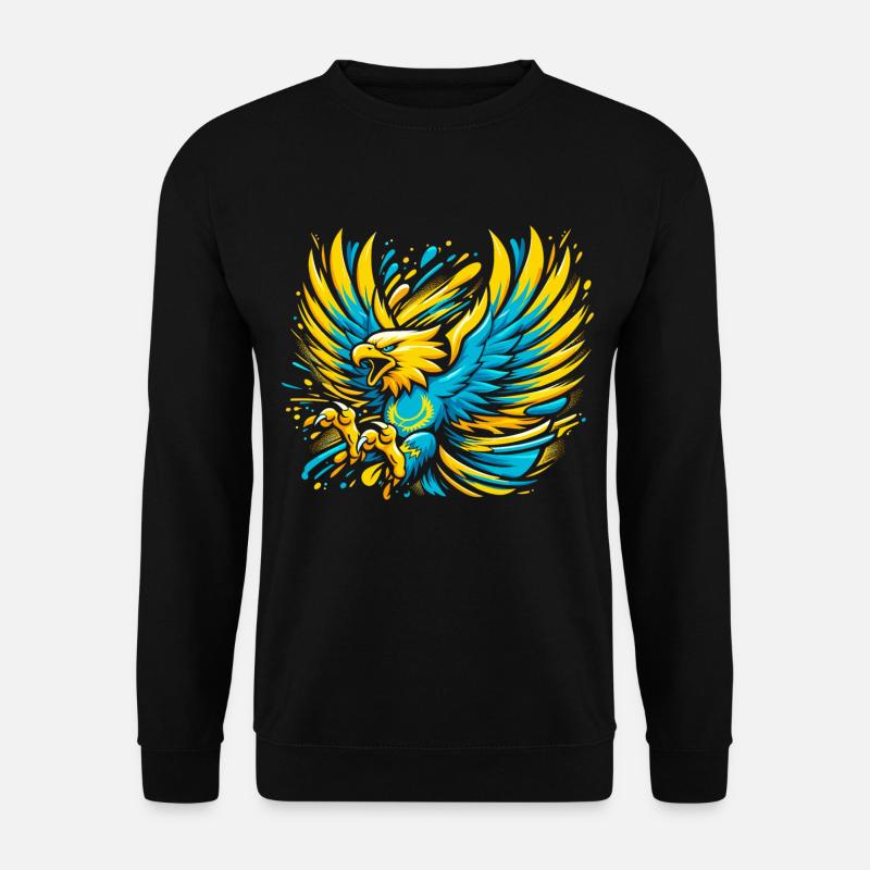 Kasachstan Adler Flagge Fahne cool Geschenk - Unisex Pullover - Schwarz