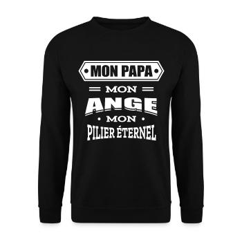 MON PAPA MON ANGE MON PILIER ETERNEL - Sweat-shirt Unisexe - noir - Devant - Alina (178cm) & Michal (187cm)