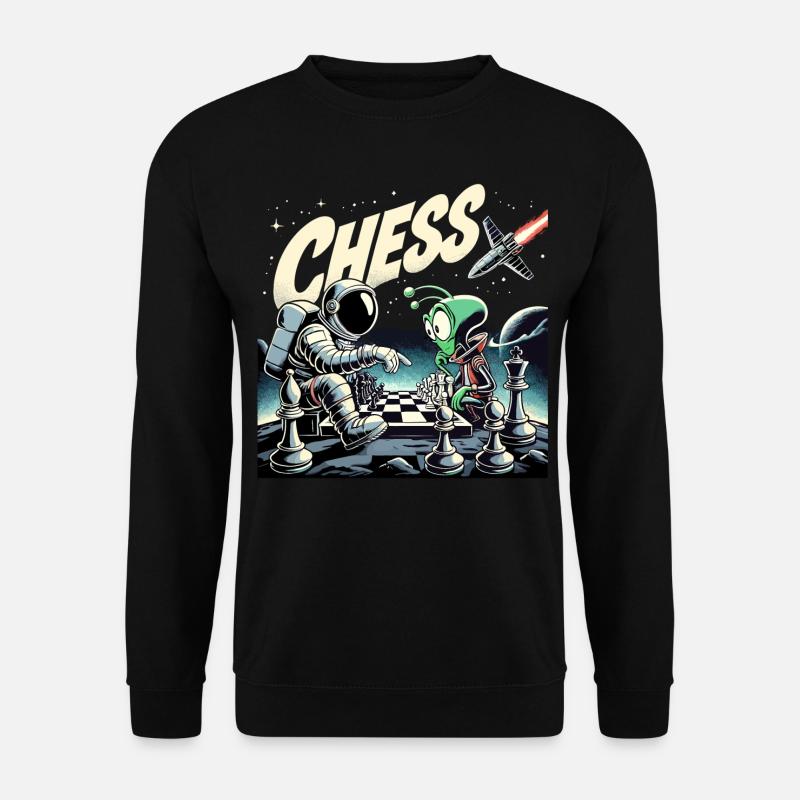 Astronaute Alien Chess Rocket Universe Cadeau - Sweat-shirt Unisexe - noir