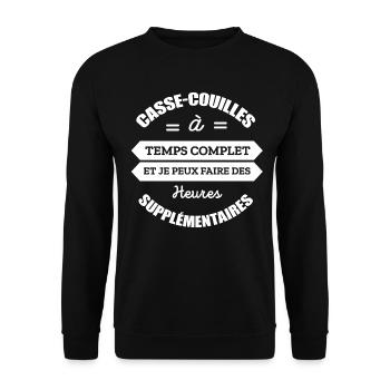 CASSE-COUILLES A TEMPS COMPLET - Sweat-shirt Unisexe - noir - Devant - Alina (178cm) & Michal (187cm)