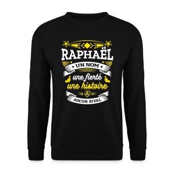 RAPHAËL UN NOM UNE FIERTÉ AUCUN RIVAL - Sweat-shirt Unisexe - noir - Devant - Alina (178cm) & Michal (187cm)