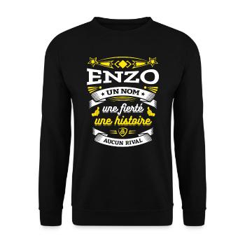 ENZO UN NOM UNE FIERTÉ AUCUN RIVAL - Sweat-shirt Unisexe - noir - Devant - Alina (178cm) & Michal (187cm)
