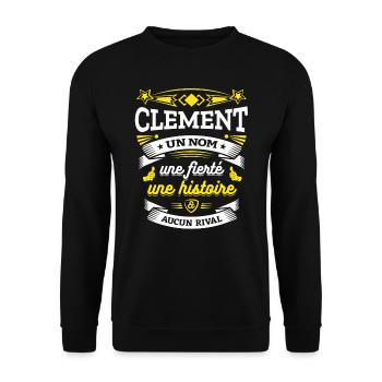 CLÉMENT UN NOM UNE FIERTÉ AUCUN RIVAL - Sweat-shirt Unisexe - noir - Devant - Alina (178cm) & Michal (187cm)