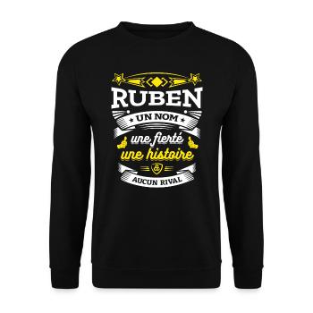 RUBEN UN NOM UNE FIERTÉ AUCUN RIVAL - Sweat-shirt Unisexe - noir - Devant - Alina (178cm) & Michal (187cm)