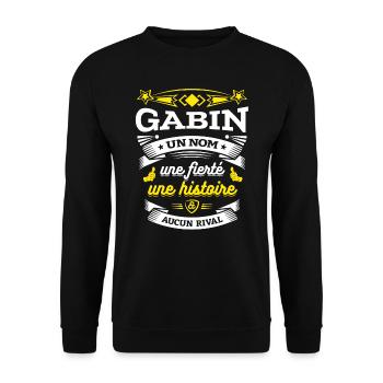 GABIN UN NOM UNE FIERTÉ AUCUN RIVAL - Sweat-shirt Unisexe - noir - Devant - Alina (178cm) & Michal (187cm)