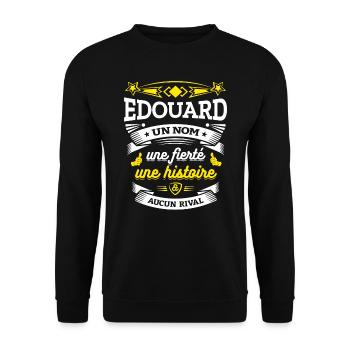 EDOUARD UN NOM UNE FIERTÉ AUCUN RIVAL - Sweat-shirt Unisexe - noir - Devant - Alina (178cm) & Michal (187cm)
