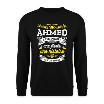 AHMED UN NOM UNE FIERTÉ AUCUN RIVAL - Sweat-shirt Unisexe - noir - Devant - Alina (178cm) & Michal (187cm)
